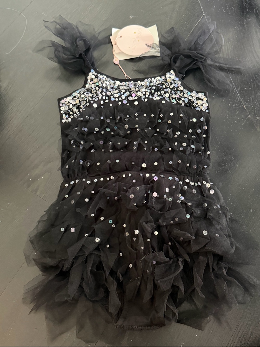 Tutu Du Monde Black Sequin Tulle Party Costume Romper - Halloween